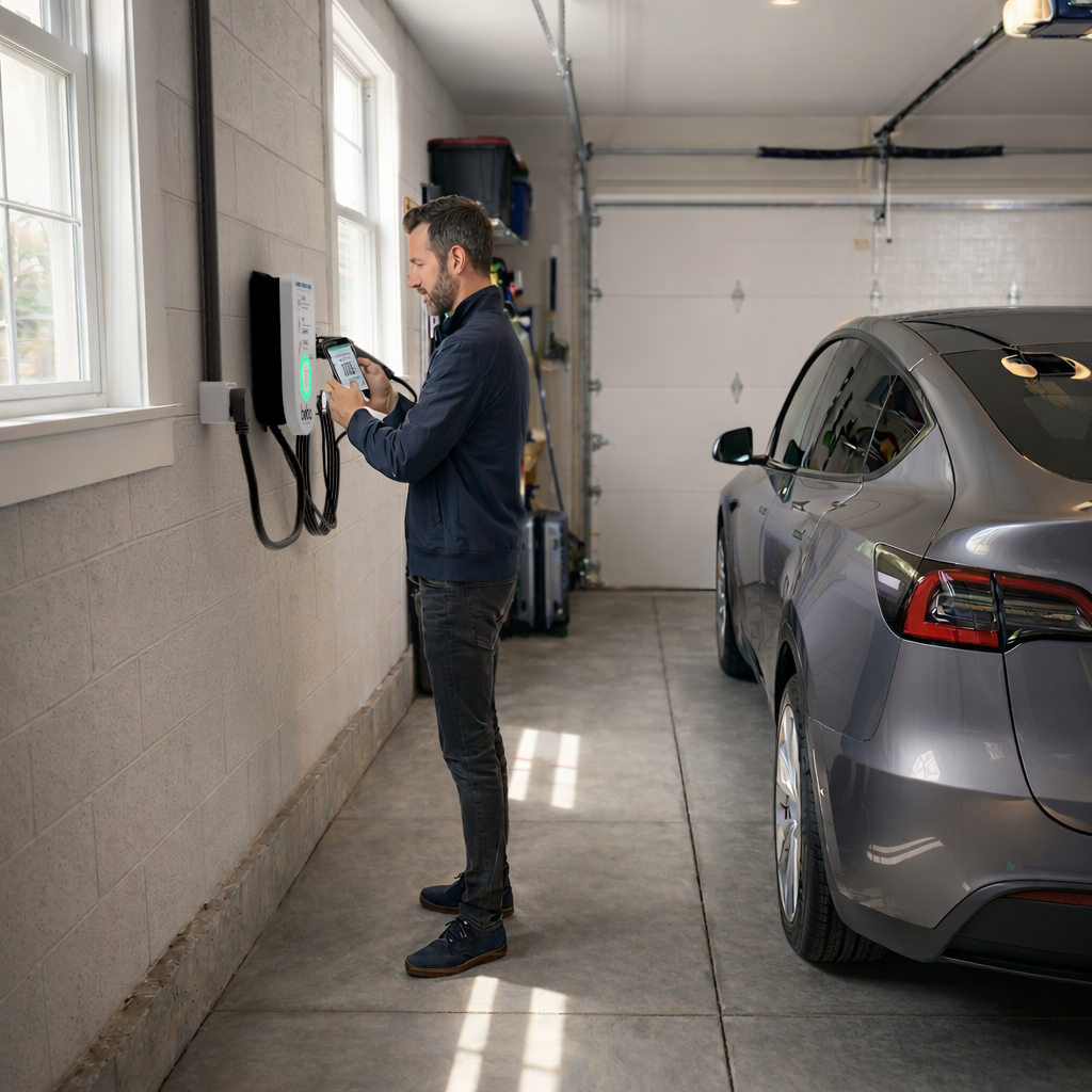 Pre-Order | Boba Residential Style, 240V plug, EV Charger with QR Scan & Owner Controlled Payment System