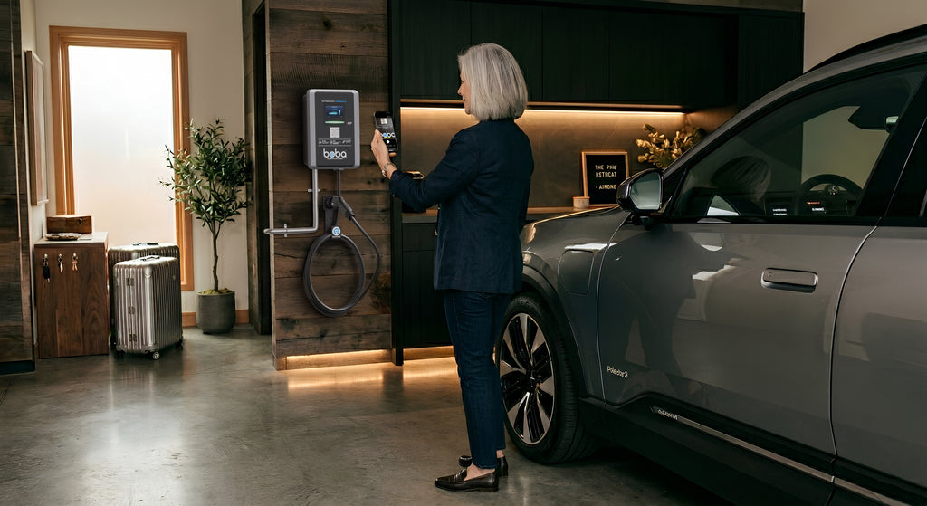 Pre-Order | Boba Commercial Style, Hardwired, EV Charger with QR Scan & Owner Controlled Payment System