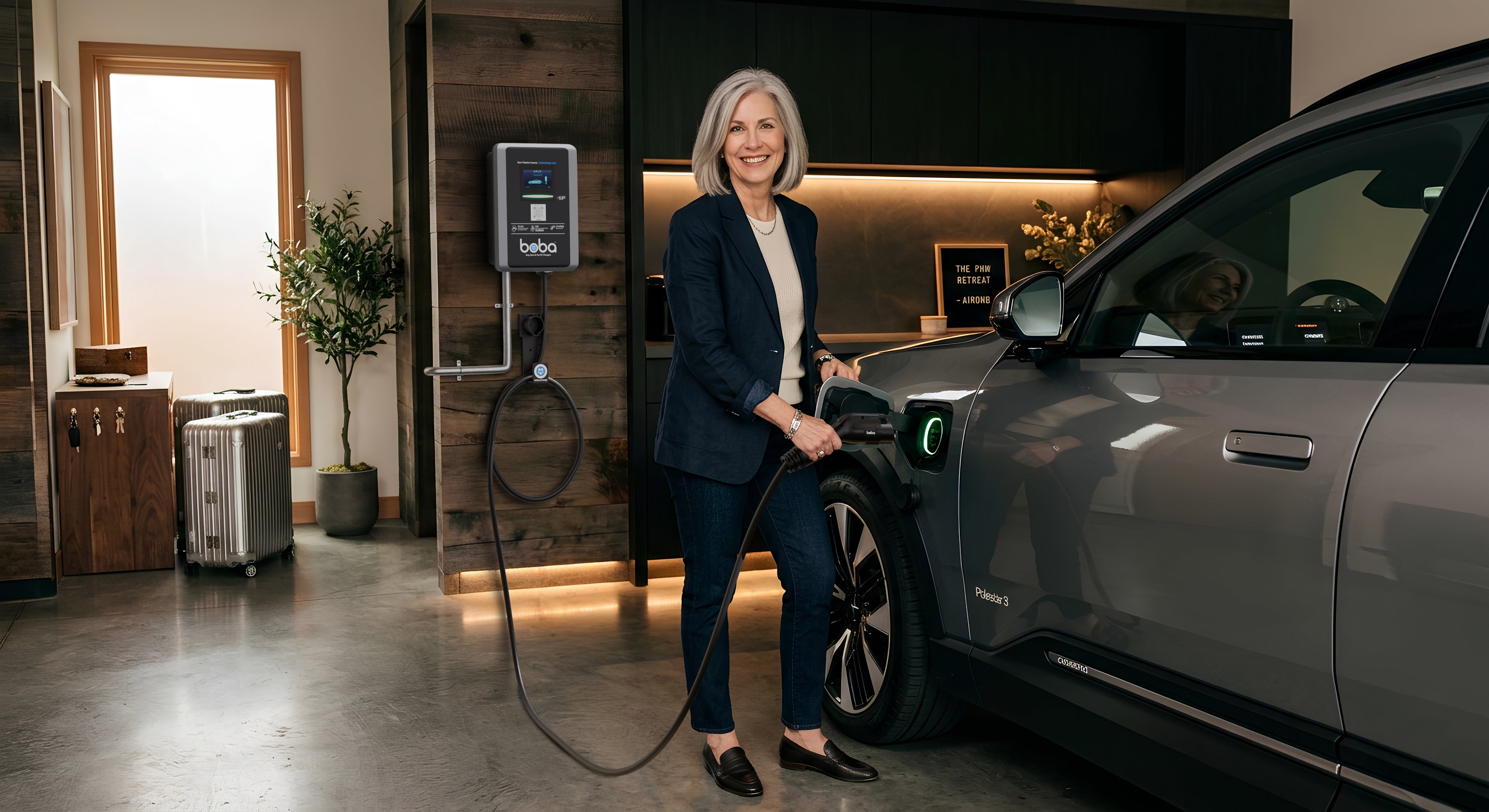 Pre-Order | Boba Commercial Style, Hardwired, EV Charger with QR Scan & Owner Controlled Payment System