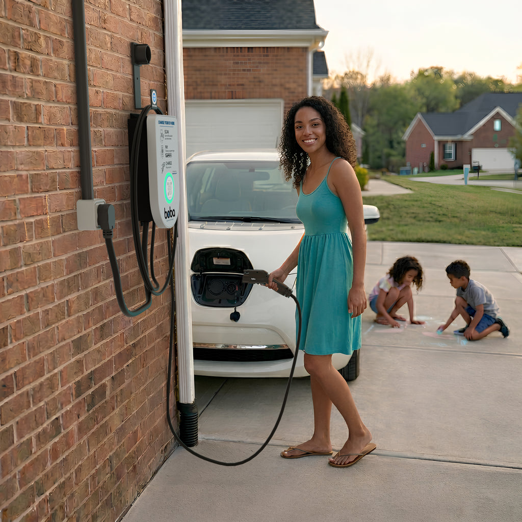 Pre-Order | Boba Residential Style, 240V plug, EV Charger with QR Scan & Owner Controlled Payment System