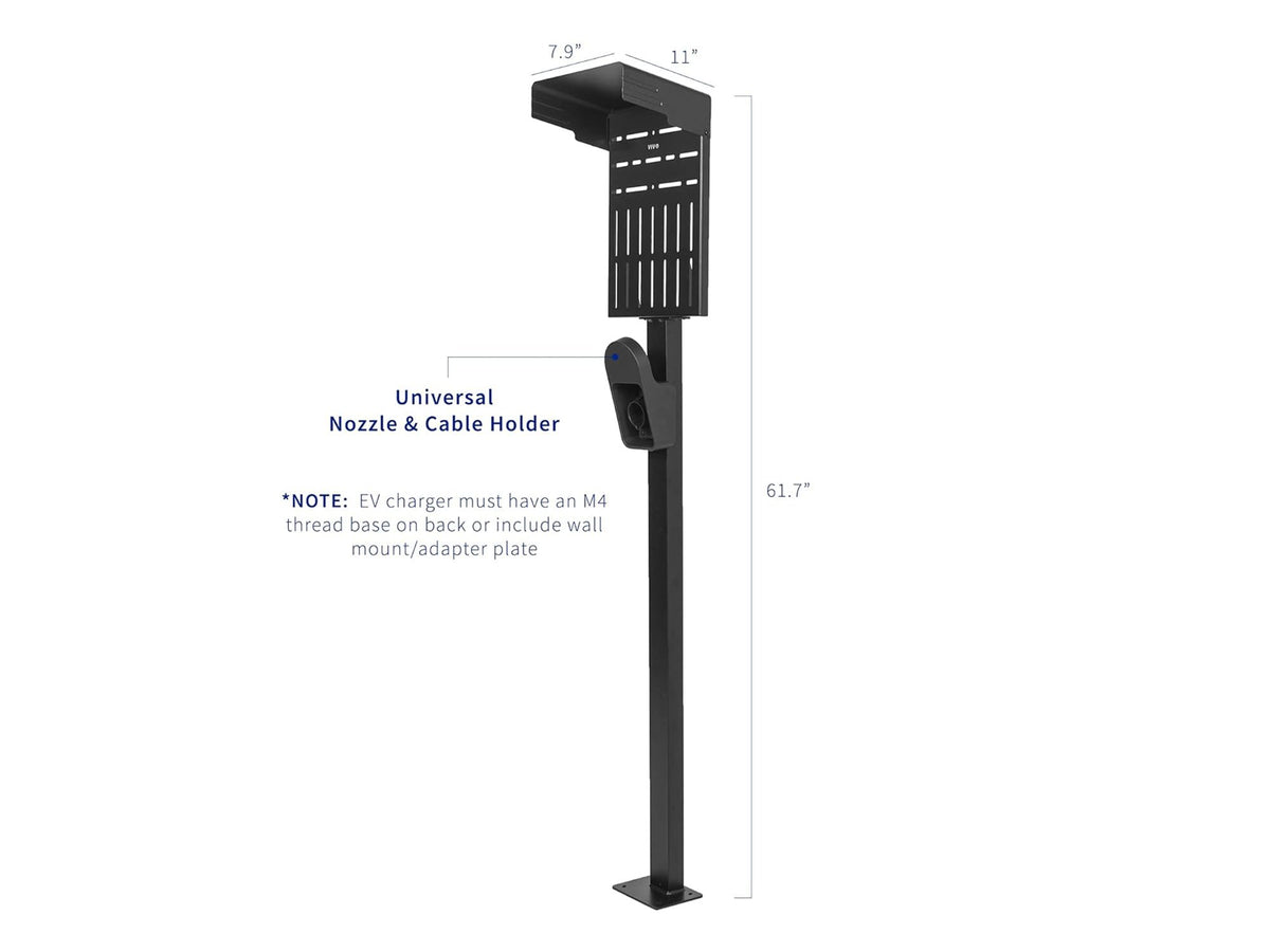 Boba Recommended Charging Stand, outdoor steel stand with a weather hood for parking spots with no wall