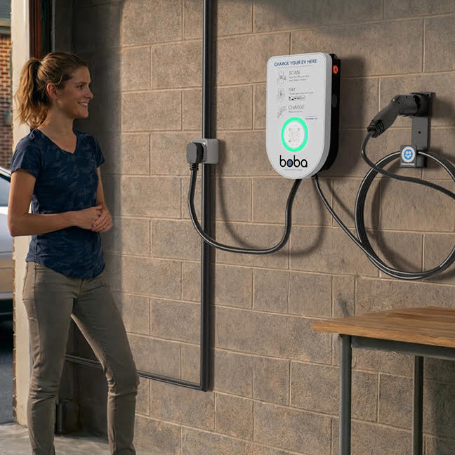 Pre-Order | Boba EV Charger Station With Wall Unit and QR Scan & Payment System